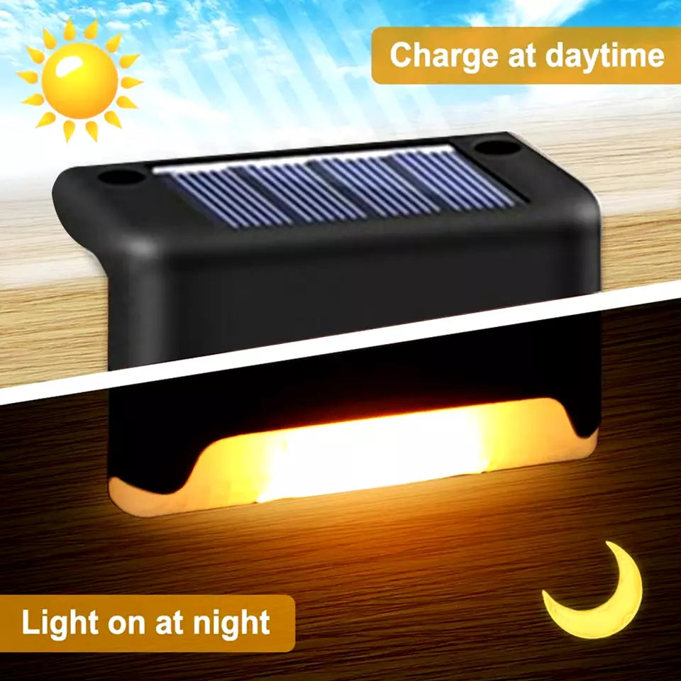 Warm White LED Solar Step Lamp (4 PCS)