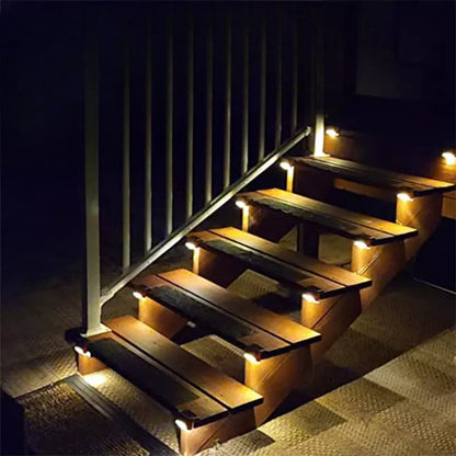 Warm White LED Solar Step Lamp (4 PCS)
