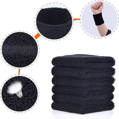 Sport Wrist Sweatbands - Cotton Spandex (Pair)