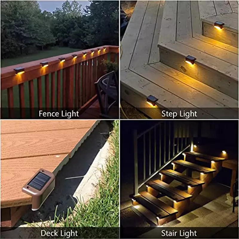 Warm White LED Solar Step Lamp (4 PCS)