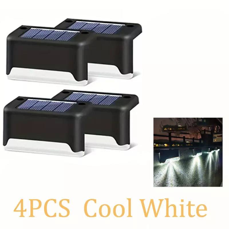 Warm White LED Solar Step Lamp (4 PCS)