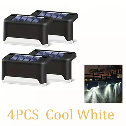 Warm White LED Solar Step Lamp (4 PCS)