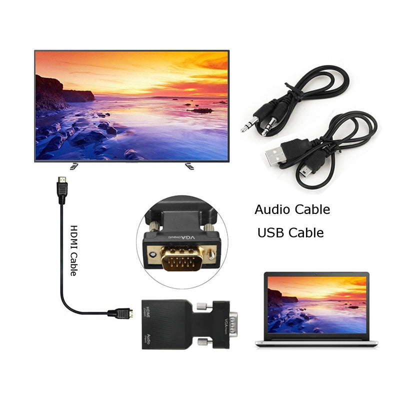 VGA Male to HDMI Female Adapter