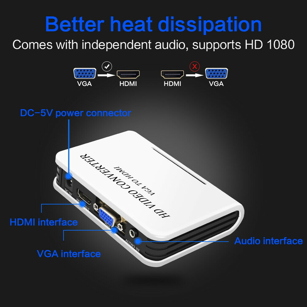 VGA to HDMI Video Converter Box
