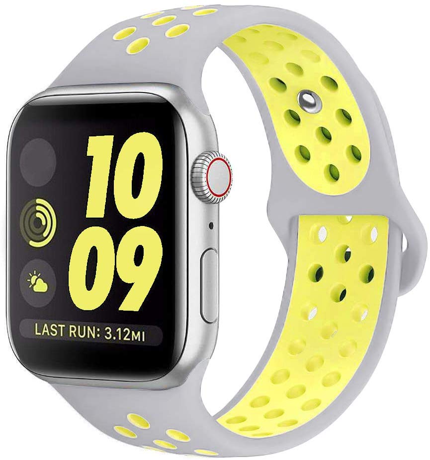 Smart Watch Silicon Band 38 MM / 42 MM-Silver Yellow-38mm