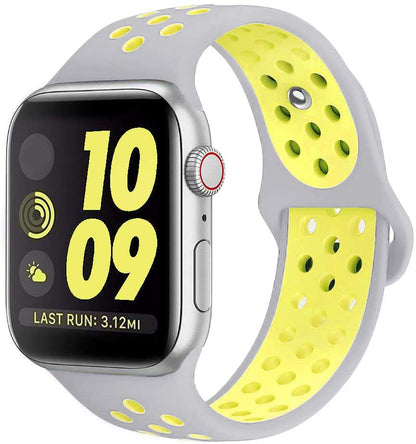 Smart Watch Silicon Band 38 MM / 42 MM-Silver Yellow-38mm