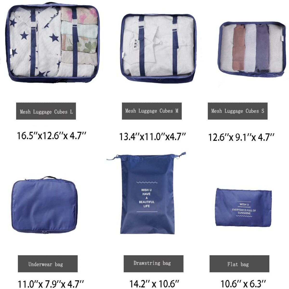 6Pcs/Set Travel Storage Bag