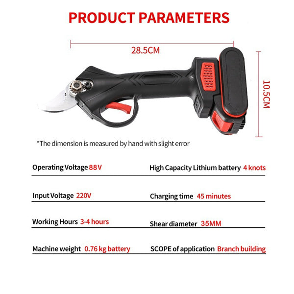Electric Pruning Shears Secateur Branch Cutter Scissor