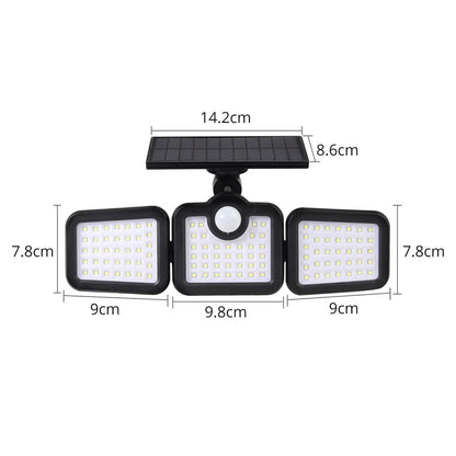 3 Head 108 LED Solar Wall Lights
