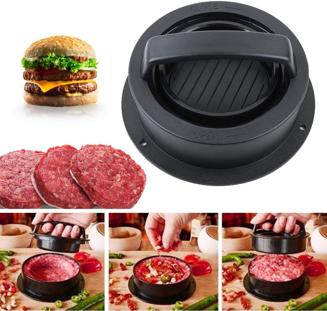 3 IN 1 Stuffed Burger Molds Maker