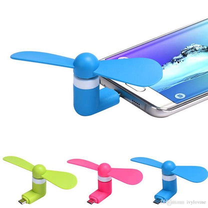 USB mini fan for Smartphone (Compatible) android with multi plug-Pink