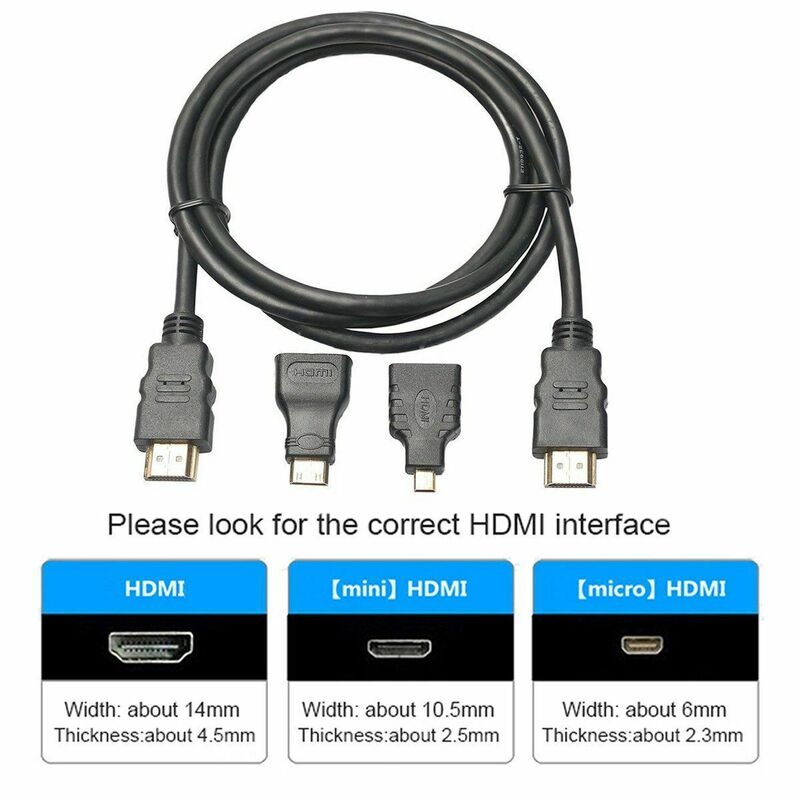 3 in 1 HDTV Cable with Mini & Micro Adapters