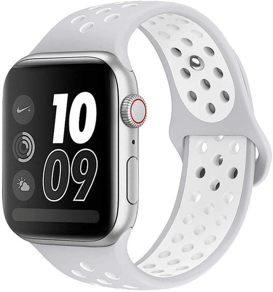 Smart Watch Silicon Band 38 MM / 42 MM-Silver White-42mm