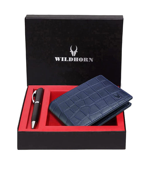 Leather Men's Wallet & Pen Combo Set