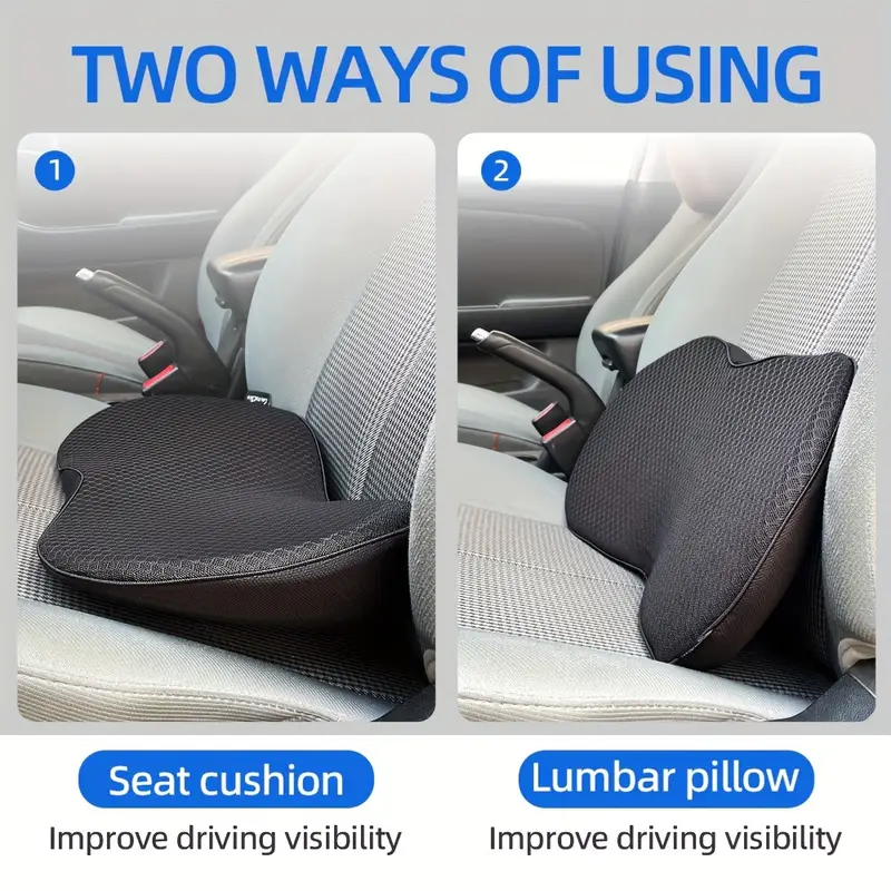 "Memory Foam Car Seat Cushion, Suitable For Long-distance Car Driver Seats BLACK "