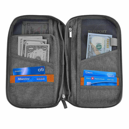 RFID Blocking Travel Document Organizer Wallet