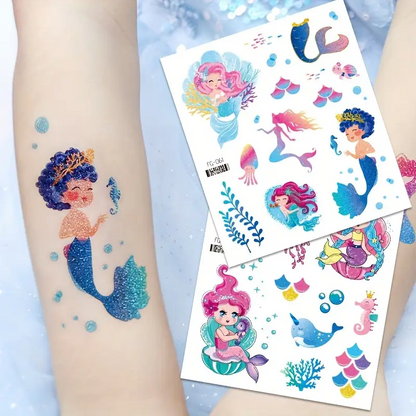8 Sheets/OPP Glitter Mermaid & Unicorn