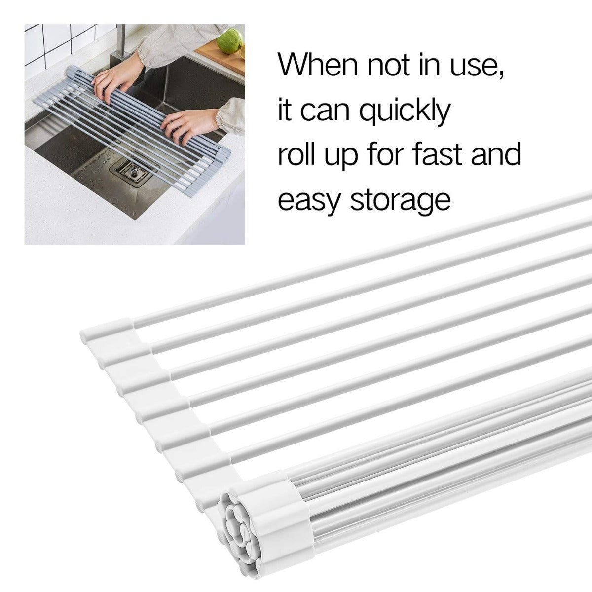 Multipurpose Roll-Up Dish Drying Rack