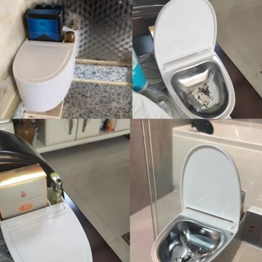 Wall Mounted Ashtray Toilet Shaped Ashtray With Cover