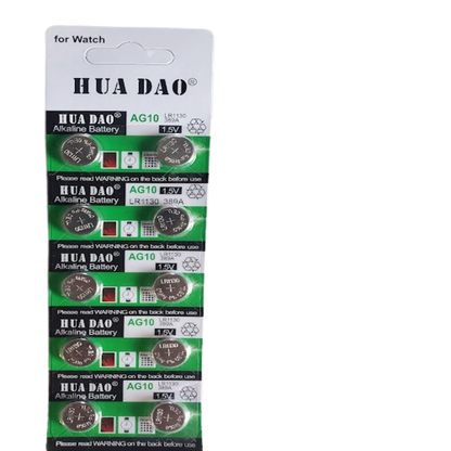 LR1130 Battery AG10 189 LR54 1.5V Alkaline Batteries (Pack of 10)