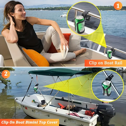 Marine Boat Rail Cup Holder, No Drilling Install Boat Drink Holder