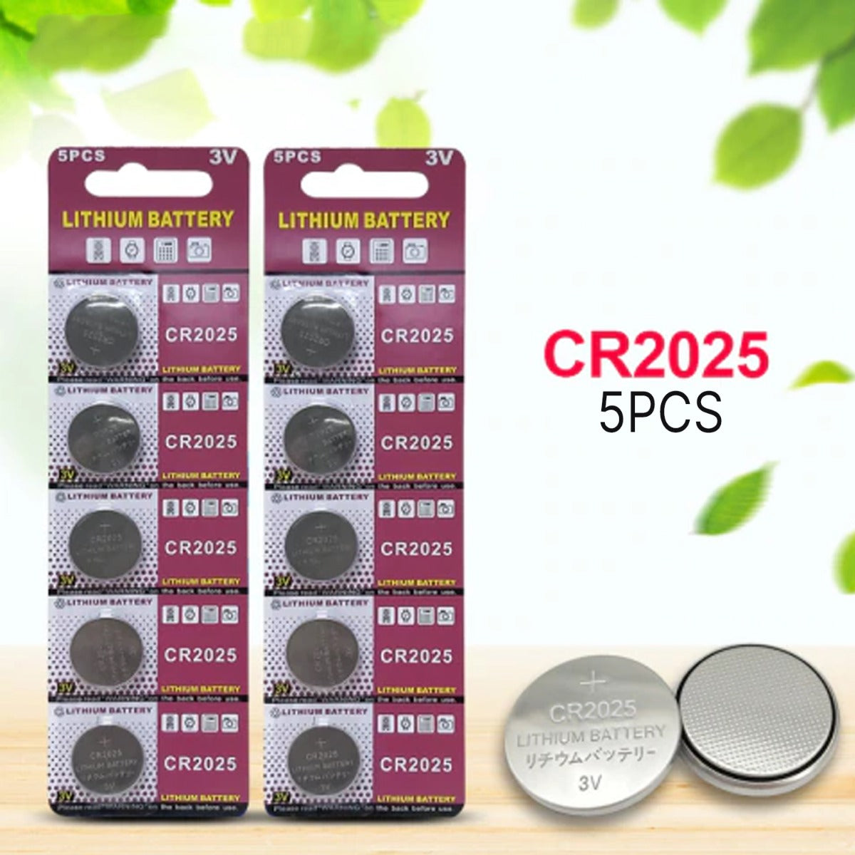 5Pcs CR2025 3v Button Coin Batteries