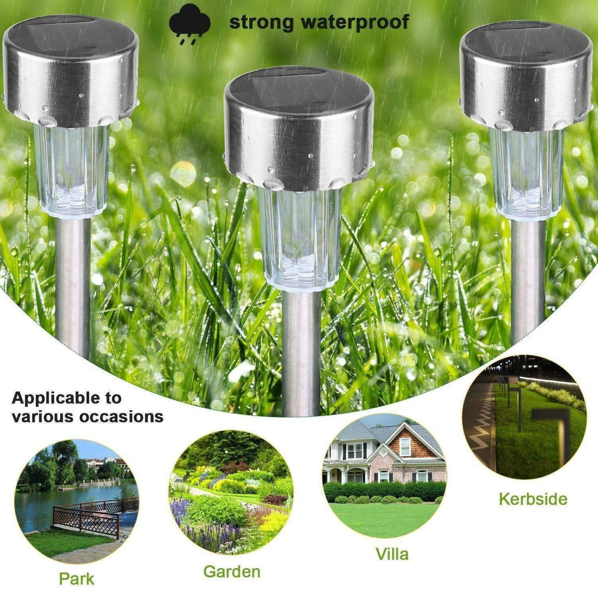 Solar Garden Landscape Pathway Light -Cool White