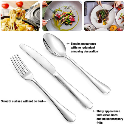 12pcs Flatware Set With Knife, Spoon And Fork