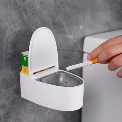 Wall Mounted Ashtray Toilet Shaped Ashtray With Cover