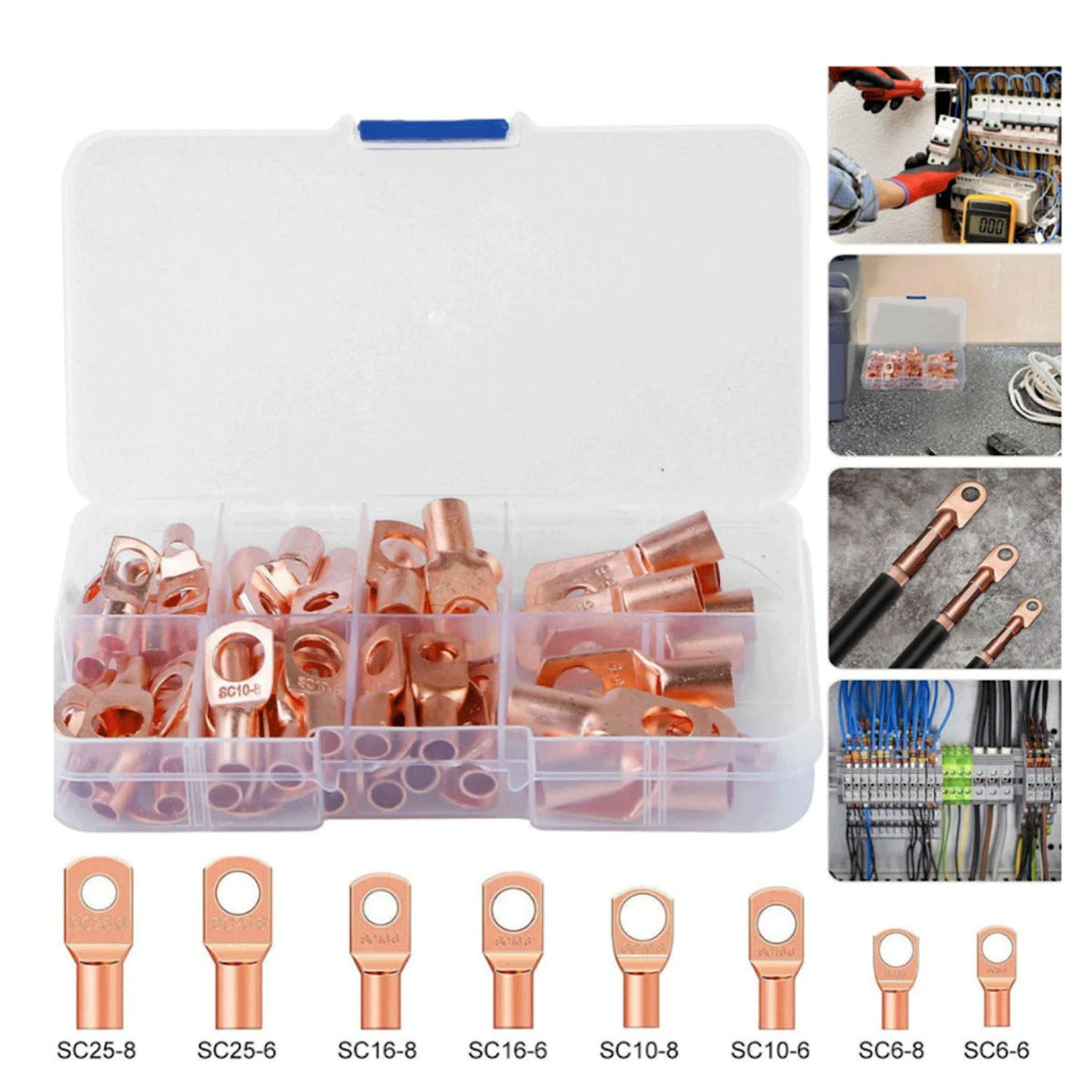 Copper Ring Lug Terminals Connector Kit