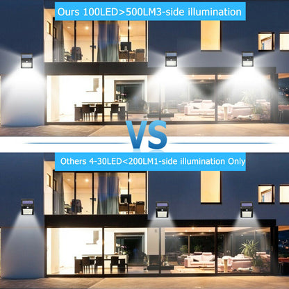 2Pcs 100LED Patio Wall Lights Solar