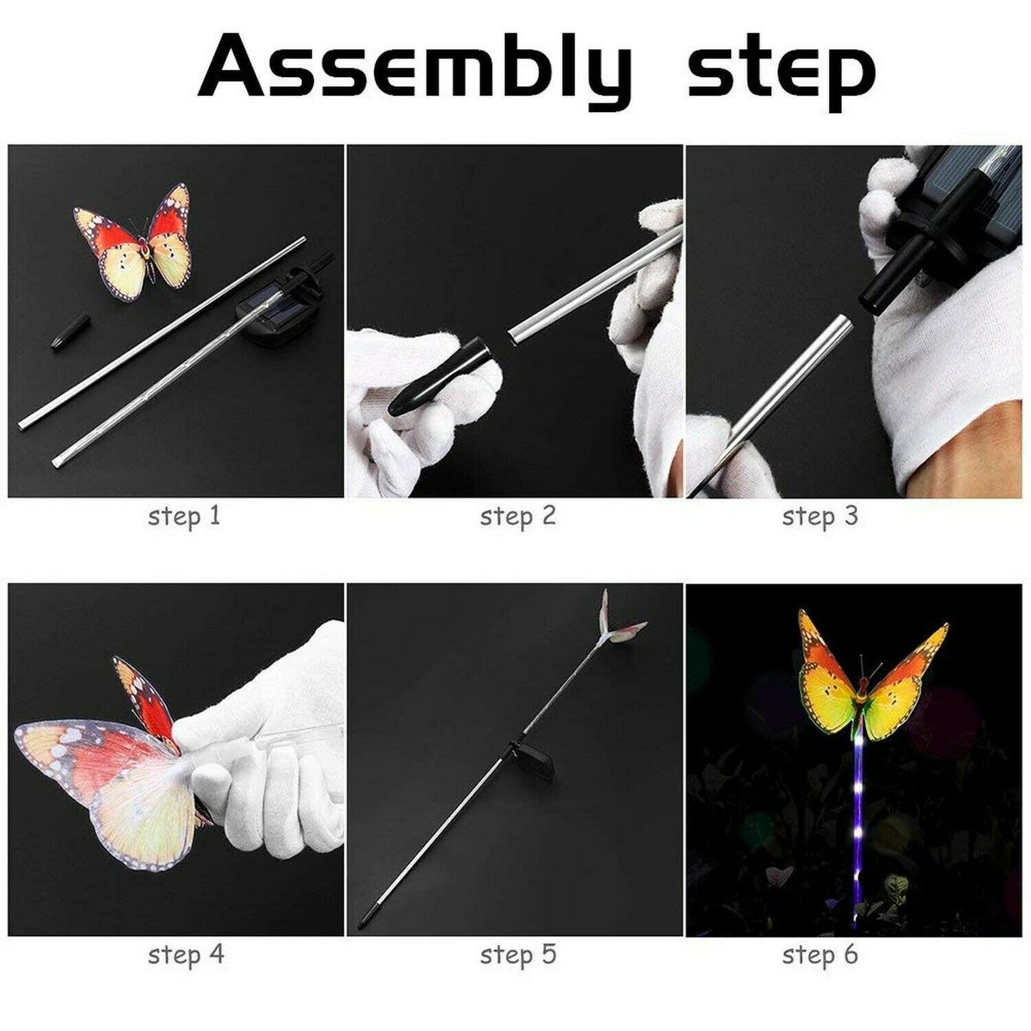 3 PCS Garden Solar Butterfly light