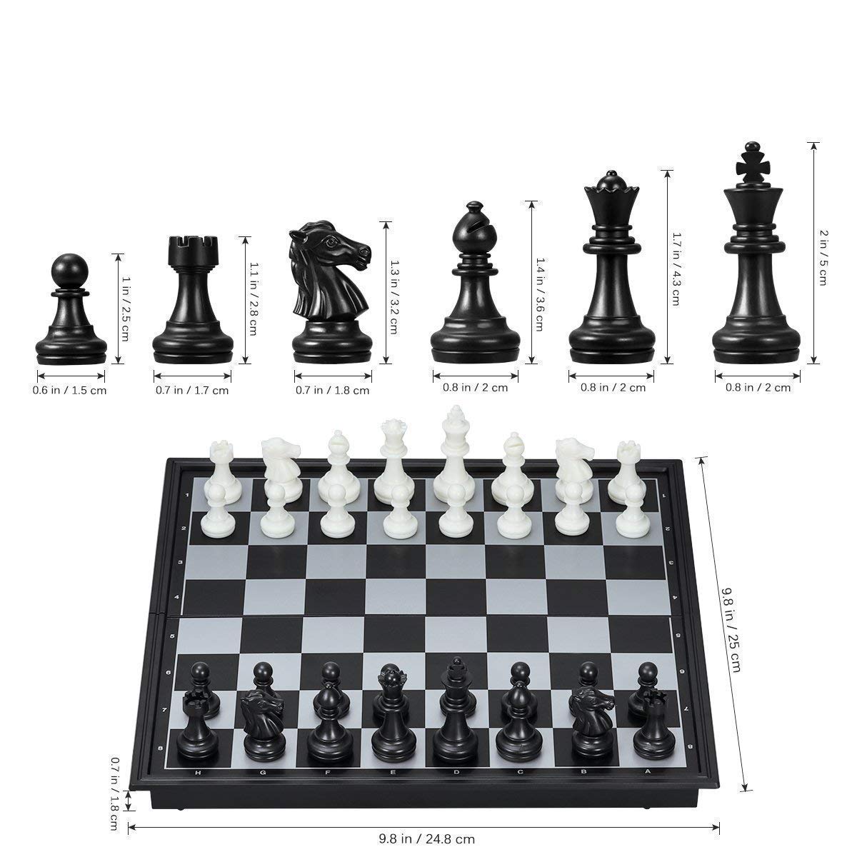 Black White Magnetic Chess Set