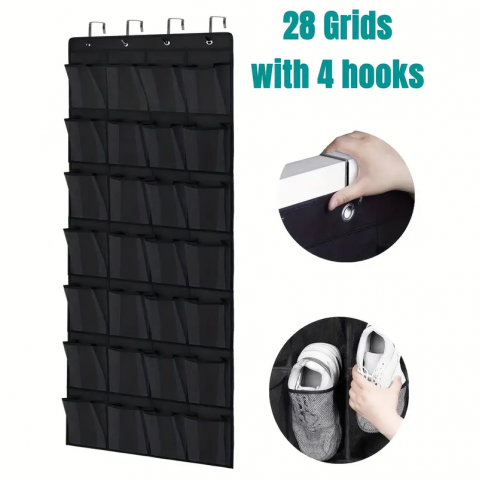 28 Mesh Large Pockets Over The Door Shoe Organizer