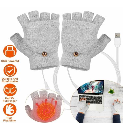 USB Heating Gloves -Grey