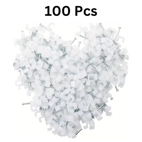 100 Cable Wire Clips, 7mm
