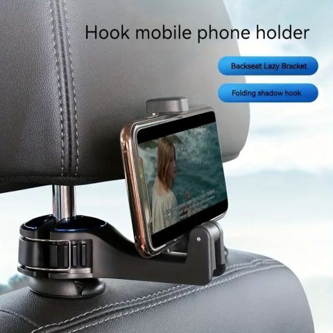 Universal Car Headrest Hook with Mobile Phone Holder