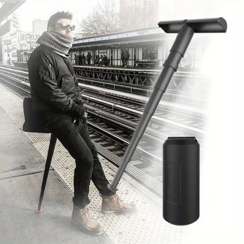 1pc Multi-functional Black Walking Stick