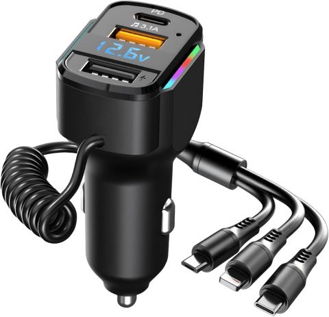65W 3-port USB Fast Car Charger 