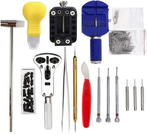 Watch Repair Tool Set, Case Opener Spring Bar Strap Link With Carrying Pouch