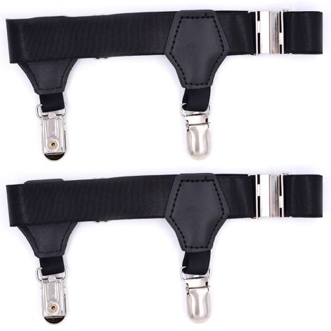 Men's Sock Suspenders Holders Sturdy Adjustable Garters Belt Metal Clips