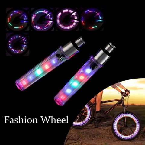 2Pcs Bike Car LED Bike Wheel Tire Valve