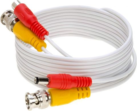 10M BNC monitoring Cable White
