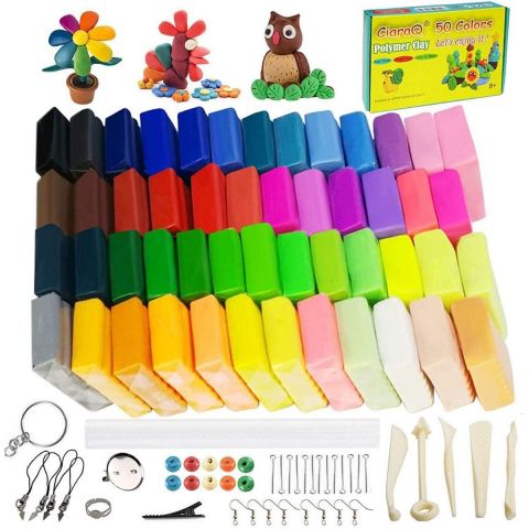 Polymer Clay Starter Kit, 50 Colors