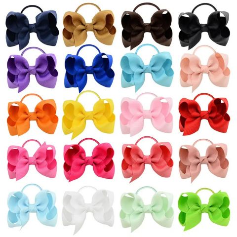 25 Solid Color Bow Hair Tie Cute Hair