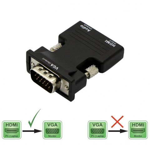 Female HDMI to VGA Male Converter 