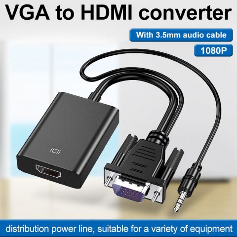 VGA Male To HDMI Female Output Adapter with Audio Cable