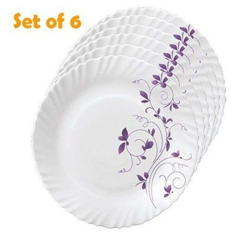 La Opala Diva, Classique Collection, Opal Glass Full Plate Set 11" 6 pcs-Dazzle Purple