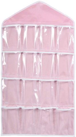 Foldable 16 pocket wardrobe organizer-Pink