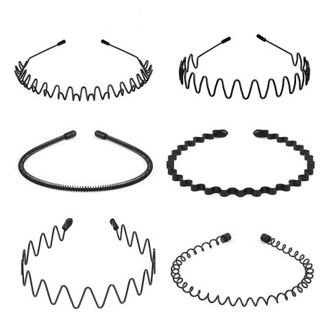 6 pieces Non-Slip Metal Headbands